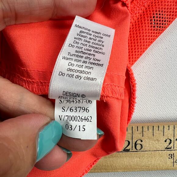 Athleta Costa Neon Orange Athletic Shorts UPF Quick Dry Pockets Size 4 - Picture 9 of 10